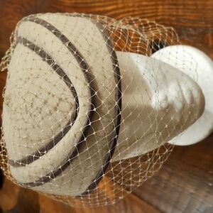 RARE SYLVIA VINTAGE  WOOL HAT WITH BOW AND VEIL